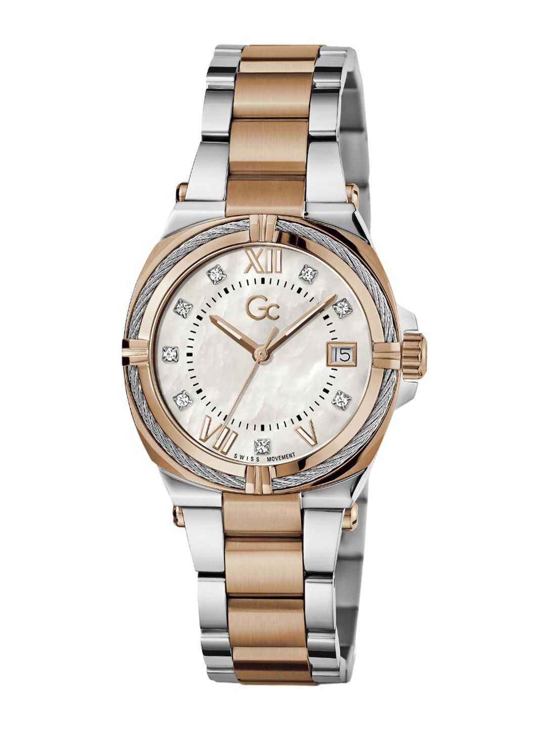 GC Guess Collection Round 32mm White Dial Analog Women Watch - Z43001L1MF