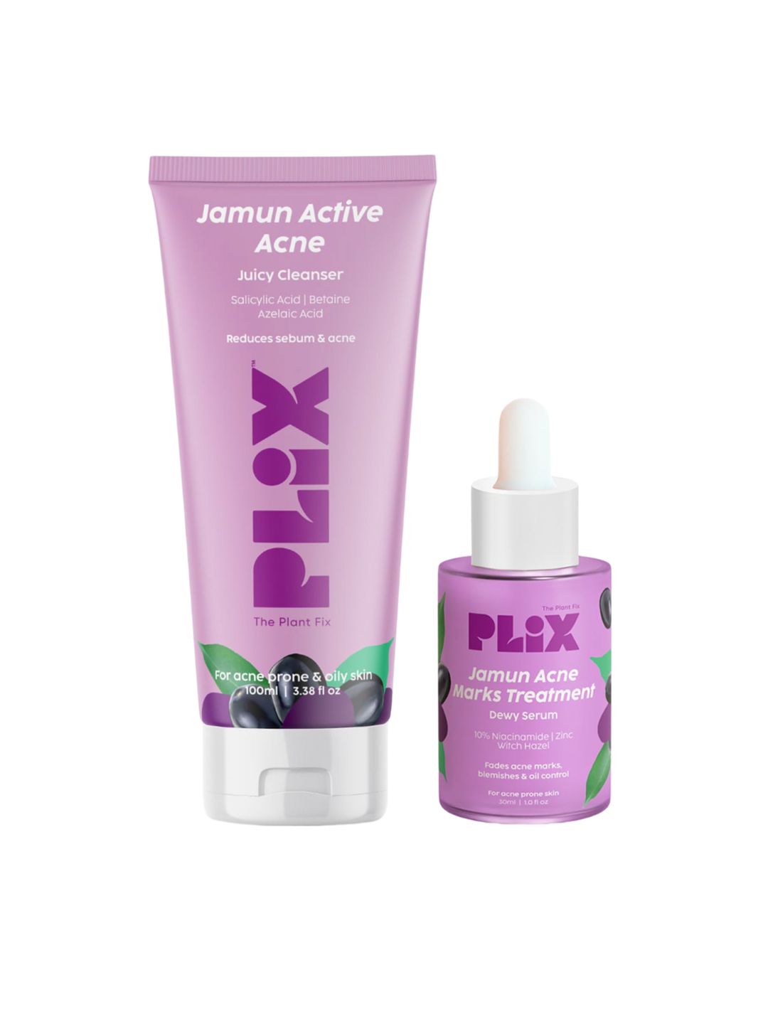 PLIX THE PLANT FIX Jamun Face Wash & Niacinamide Serum Combo