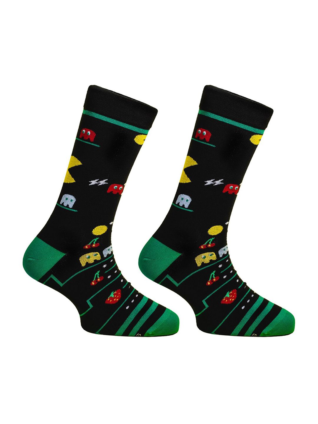 Papa Socks Pacman Edition Patterned Calf Length Socks