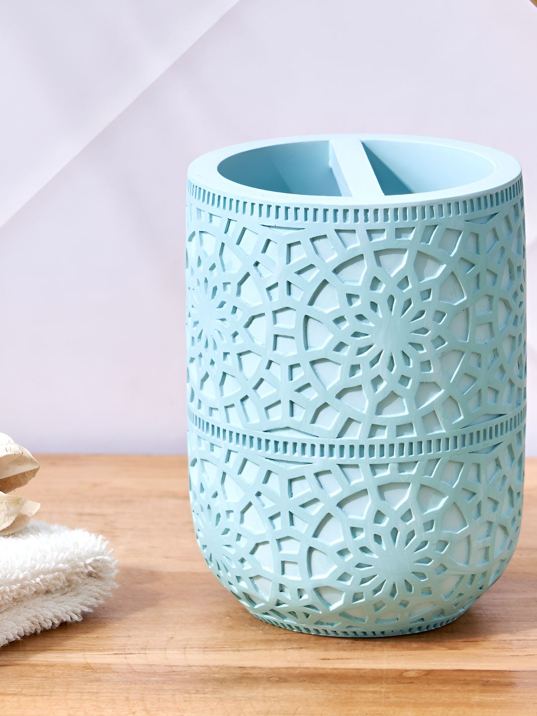 Home Centre Teal Textured Toothbrush Holder