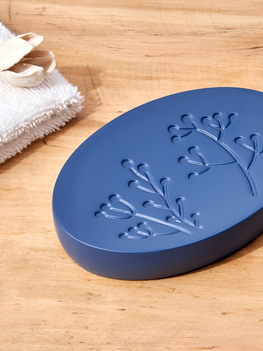Home Centre Blue Textured Soap Dish