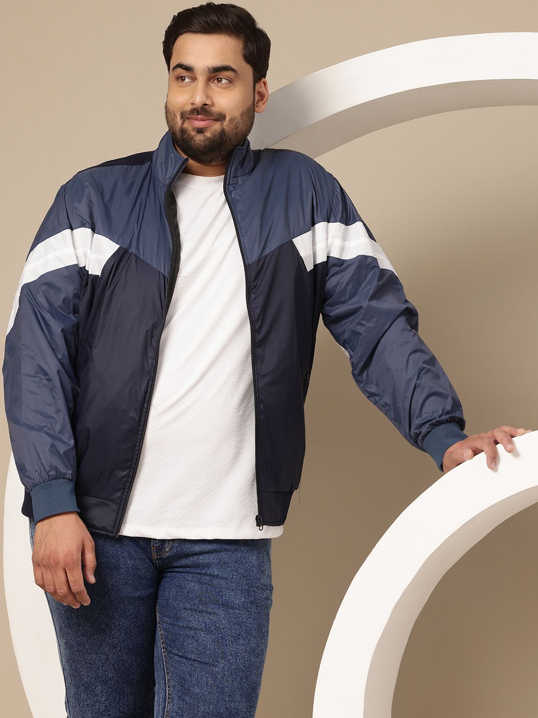 Sztori Plus-Size Colourblocked Tailored Jacket