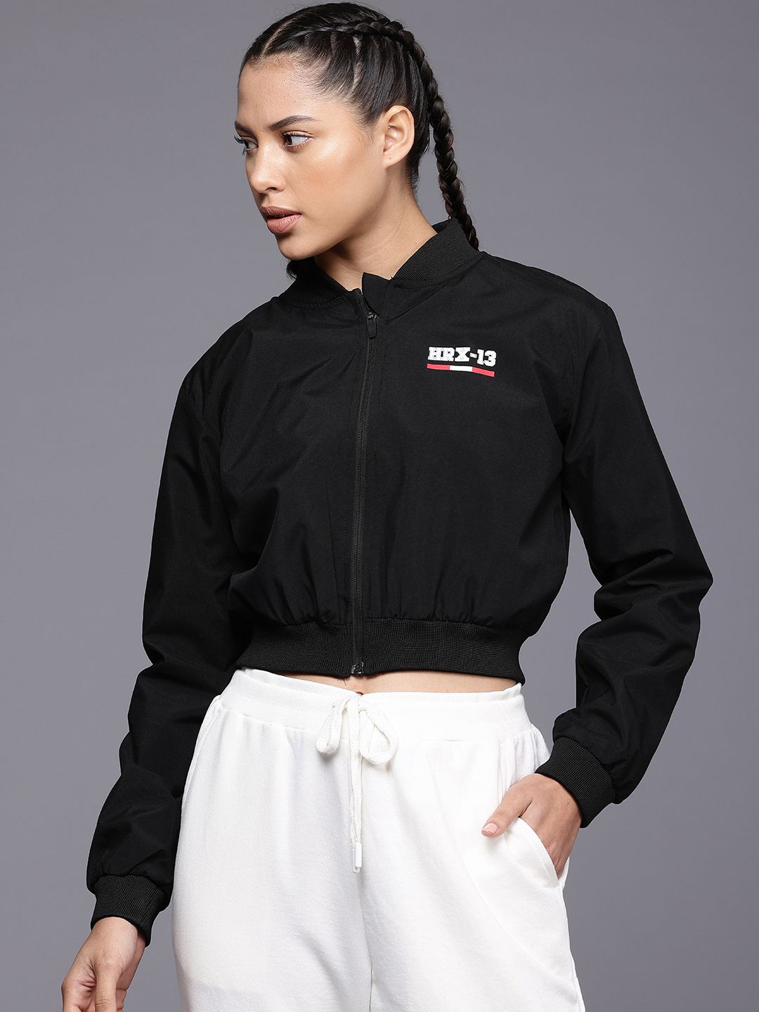 HRX by Hrithik Roshan Crop Bomber Jacket
