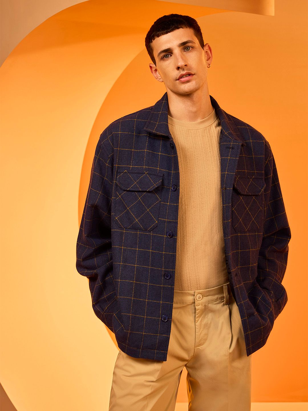 Mast & Harbour Checked Shacket Style Jacket
