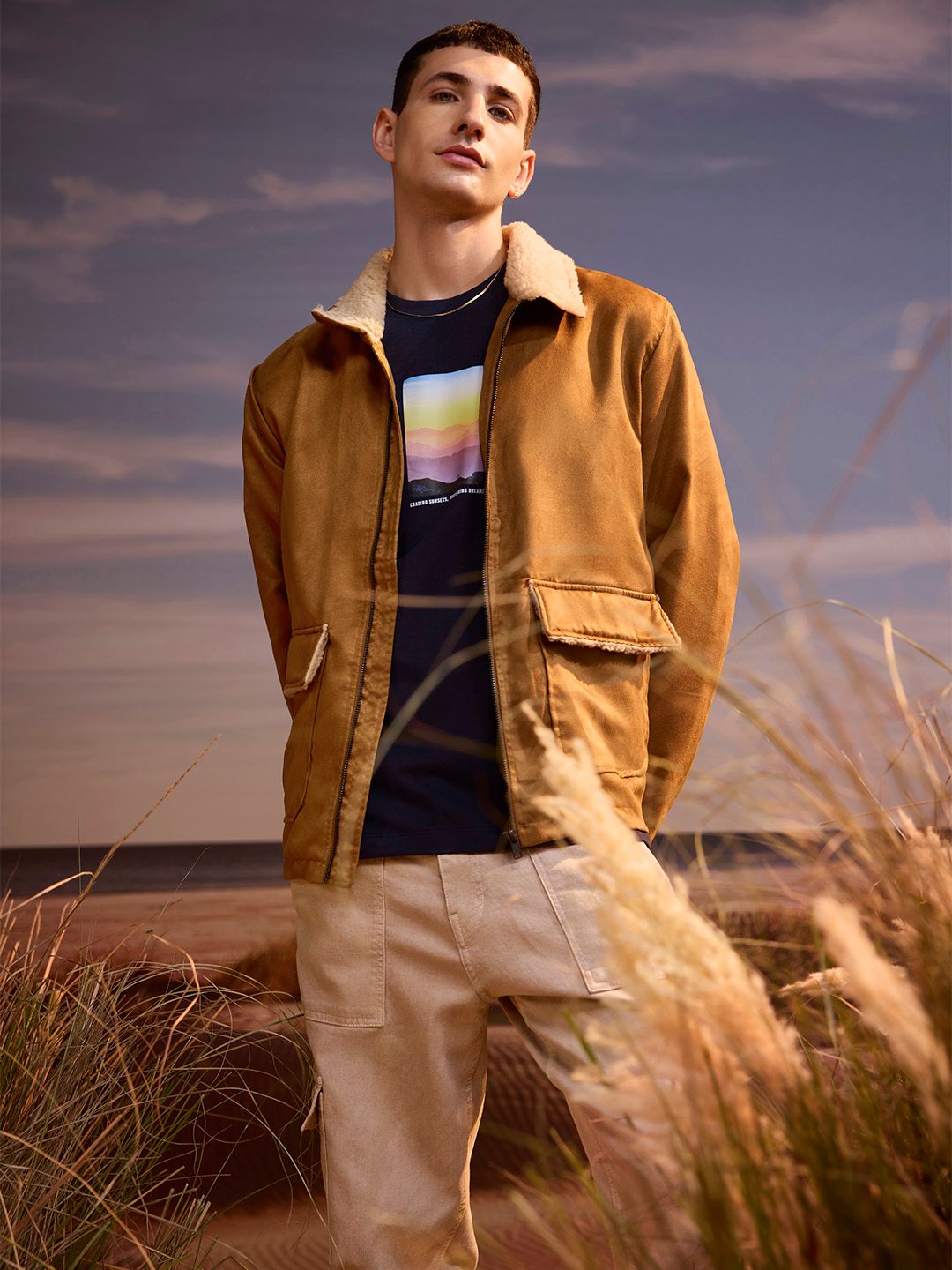 Mast & Harbour Suede Finish Faux Fur Tailored Jacket