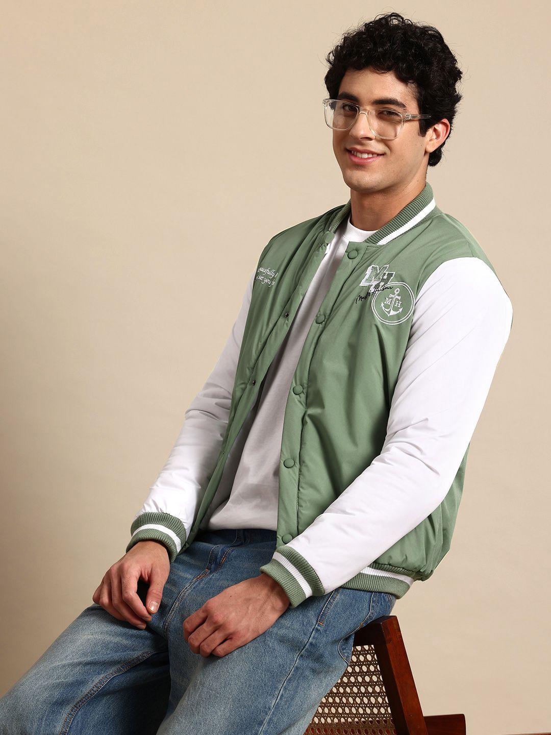 Mast & Harbour Applique Bomber Jacket