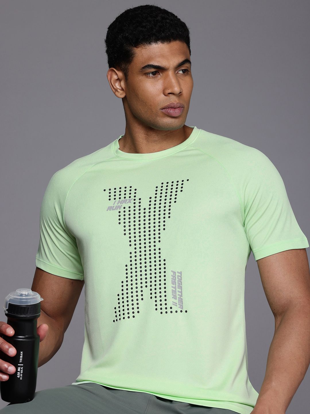 HRX by Hrithik Roshan Rapid-Dry Anti-Microbial Finish Running T-shirt