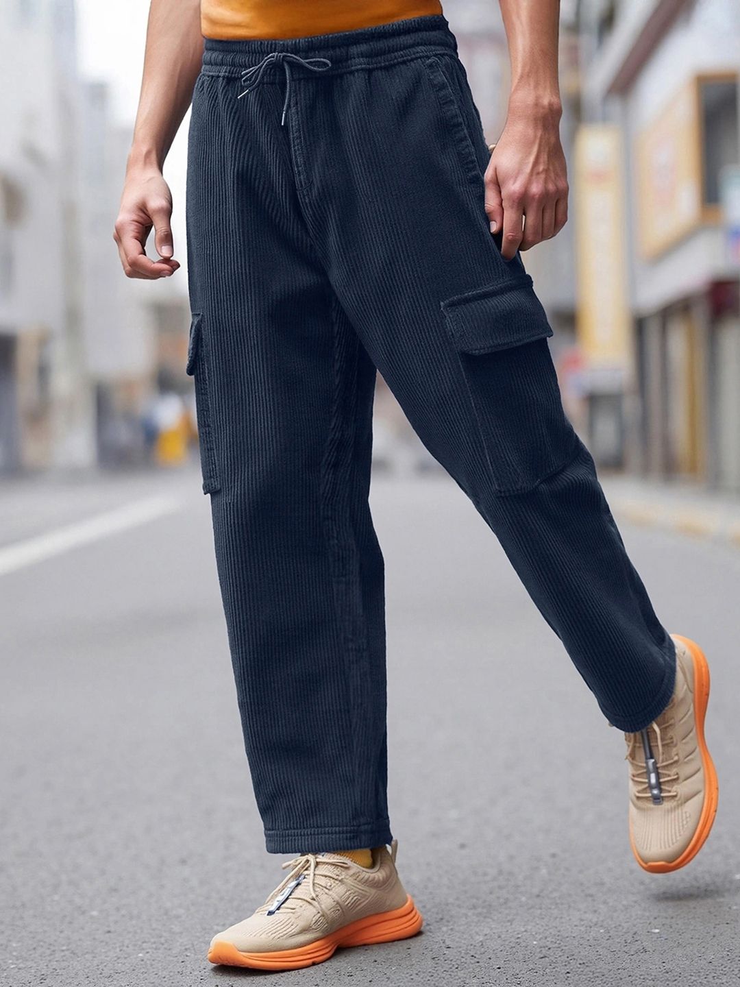 Buy Bewakoof Men Brown Tapered Fit Japanese Cargo Carpenter Pants
