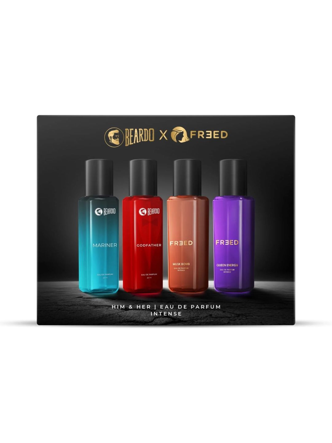 BEARDO Set of 4 Long Lasting Eau De Parfum Him & Her Perfume Giftset - 20 ml Each