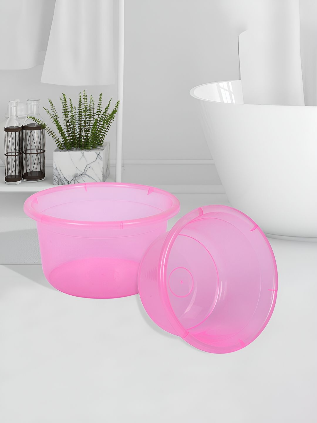 Kuber Industries Pink 2 Pieces Classic Bath Accessories Set