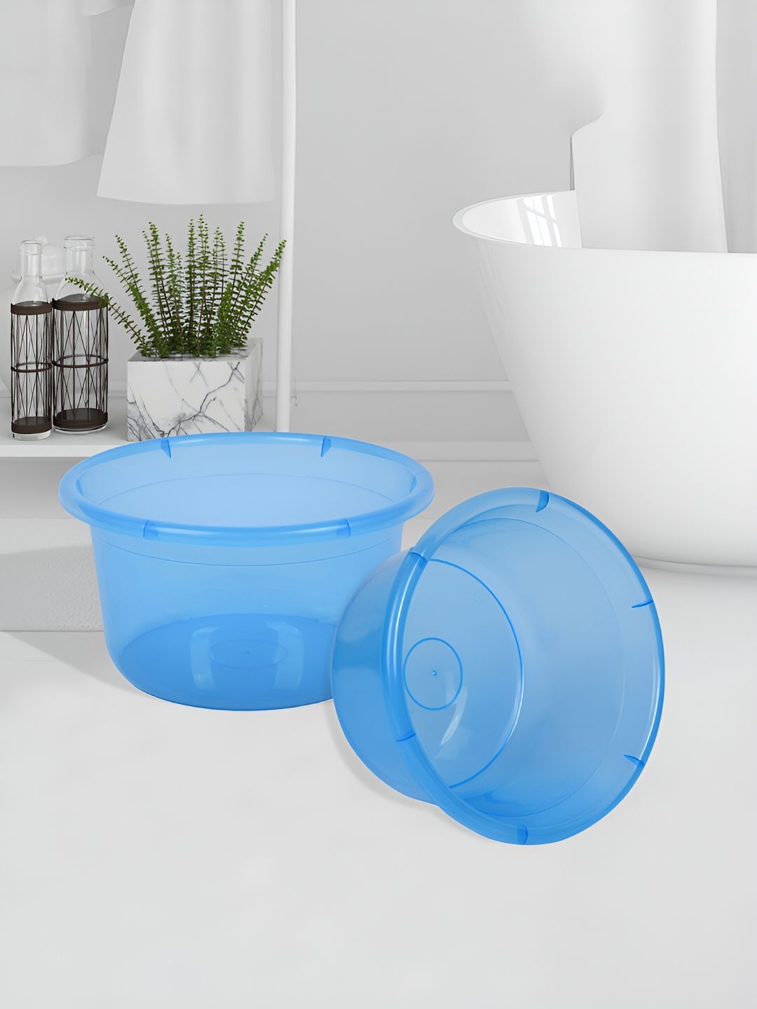 Kuber Industries Blue 2 Pieces Classic Bath Accessories Set