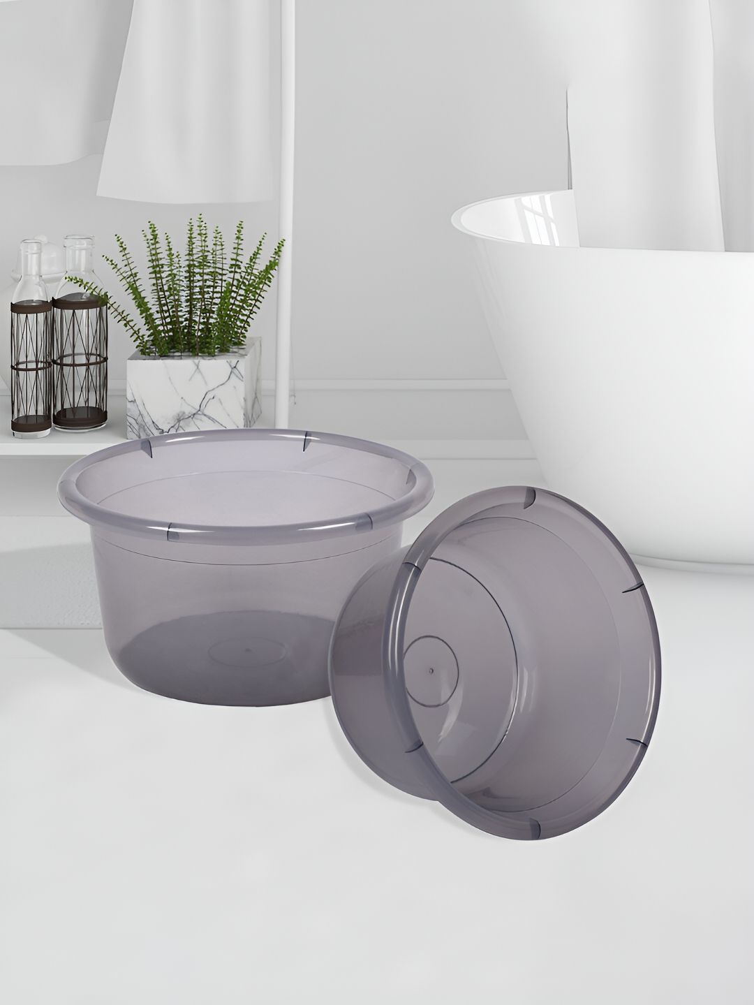 Kuber Industries Grey 2 Pieces Classic Bath Accessories Set
