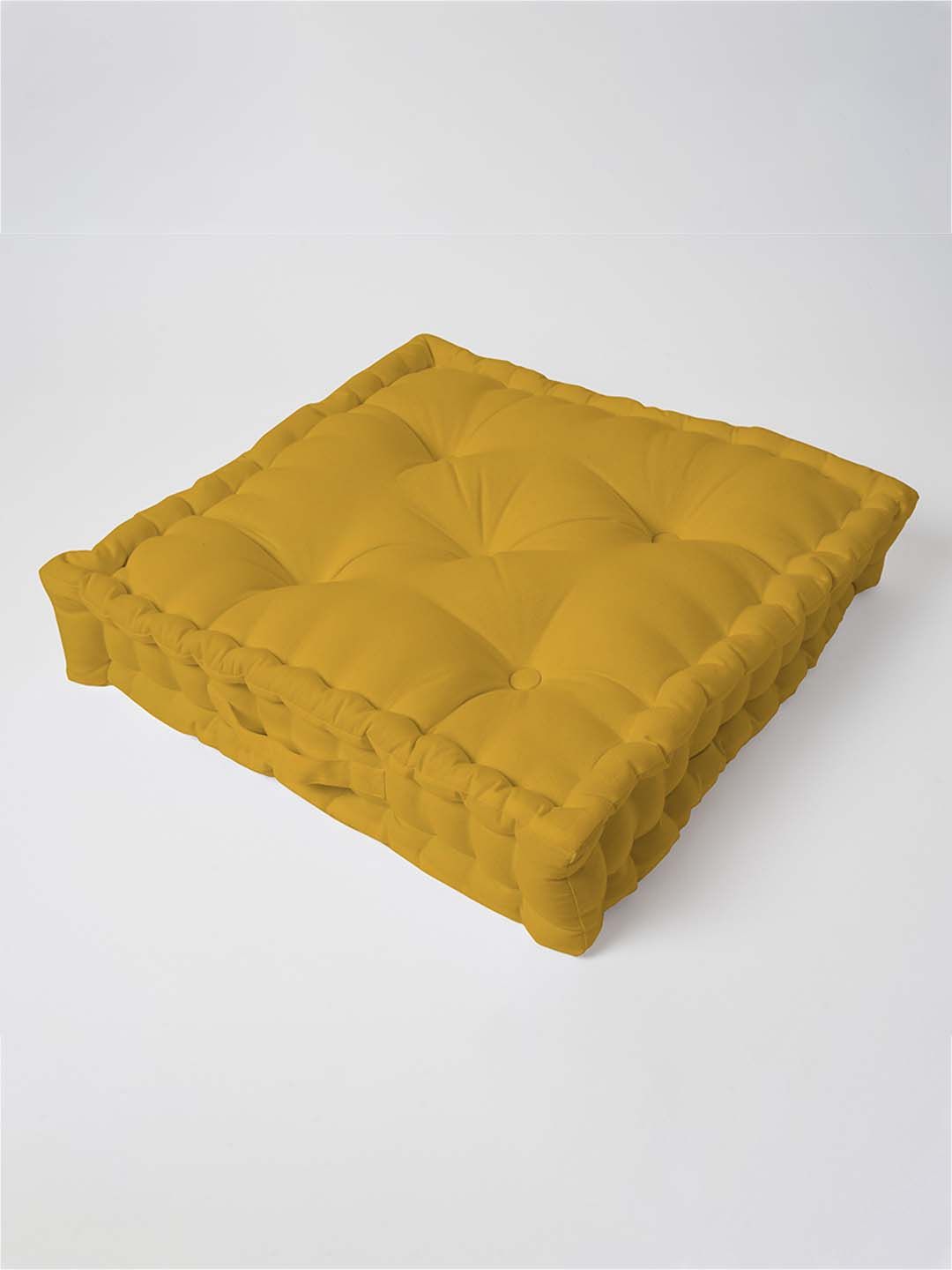 SKANDA FAB Yellow Pure Cotton Floor Cushions