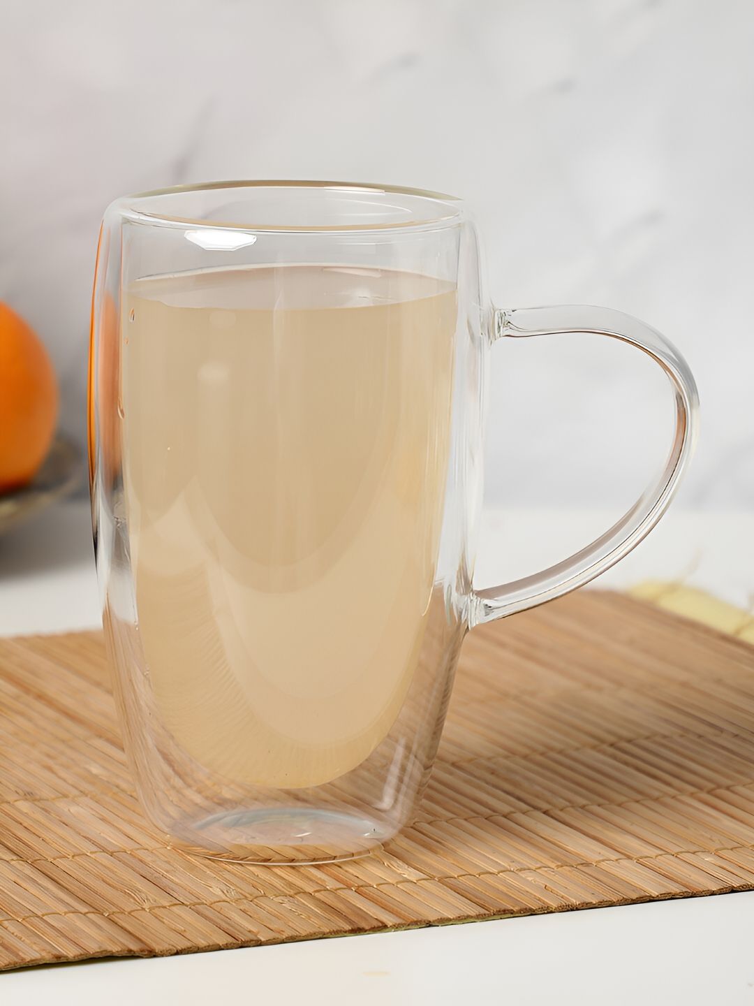 Bonhomie Transparent Glass Handmade Mug-550ml