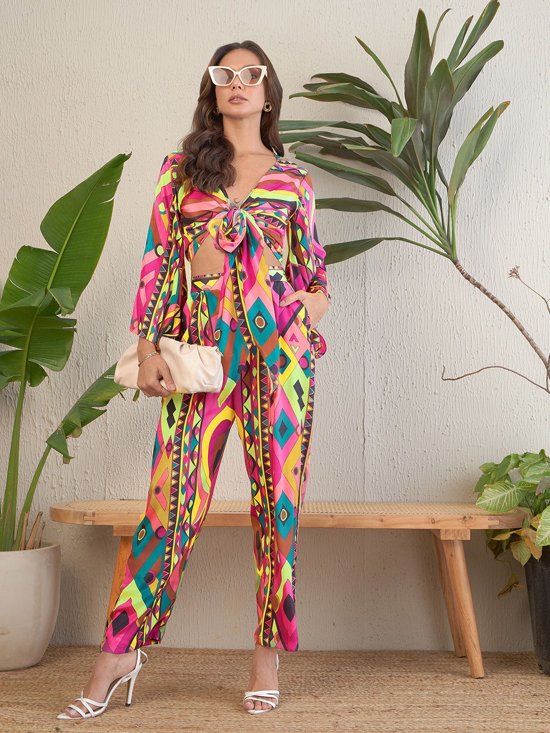 Uptownie Cropped Tie-Up Co-ord Set
