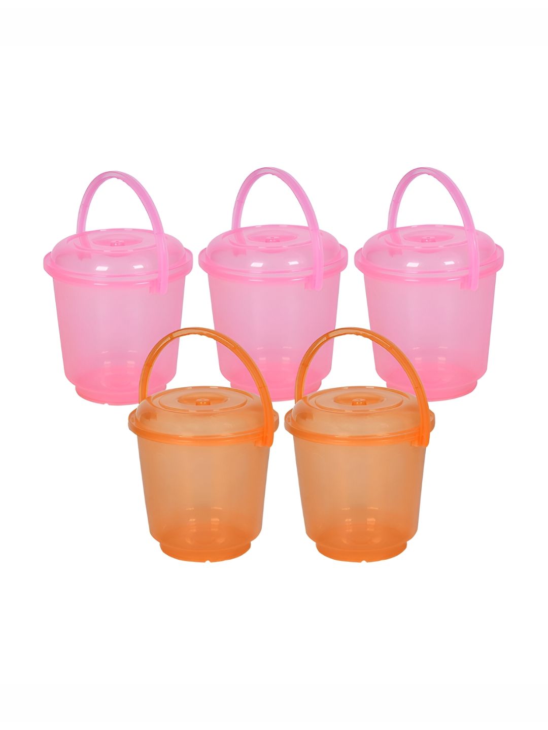 Kuber Industries Pink & Orange 5 Pieces Bath Accessories Set