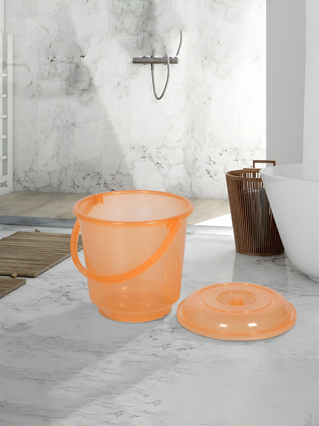 Kuber Industries Blue & Pink 3 pieces Bath Accessories Set