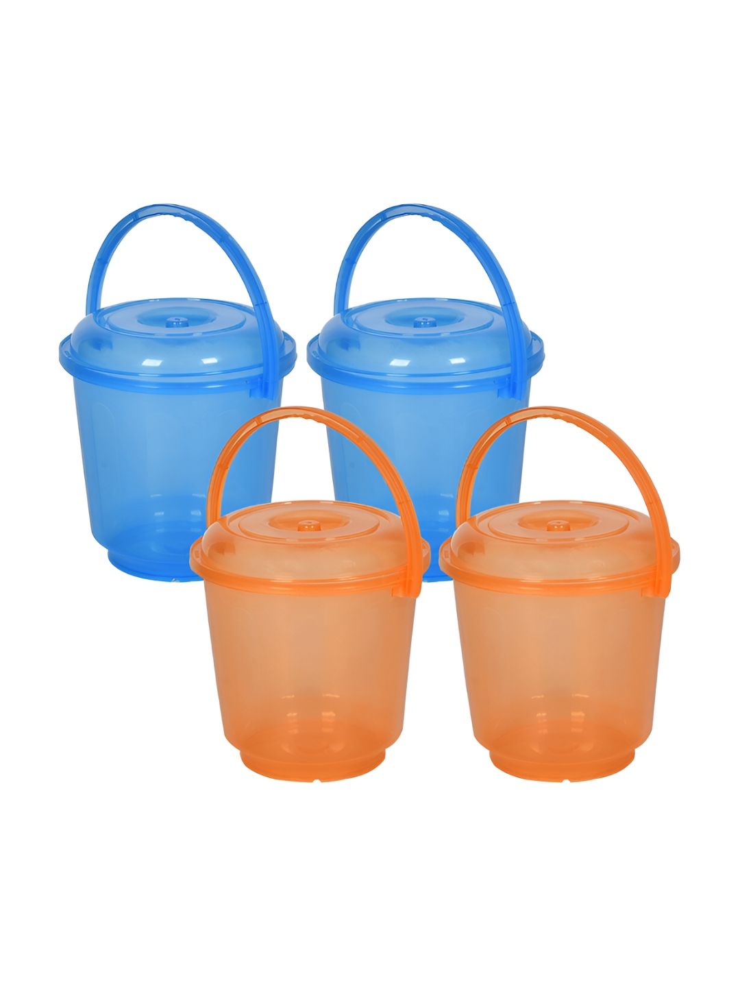 Kuber Industries Blue & Orange 4 Pieces Bath Accessories Set