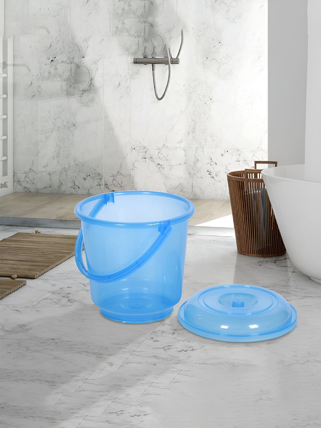 Kuber Industries Blue & Pink 4 Pieces Bathroom Buckets