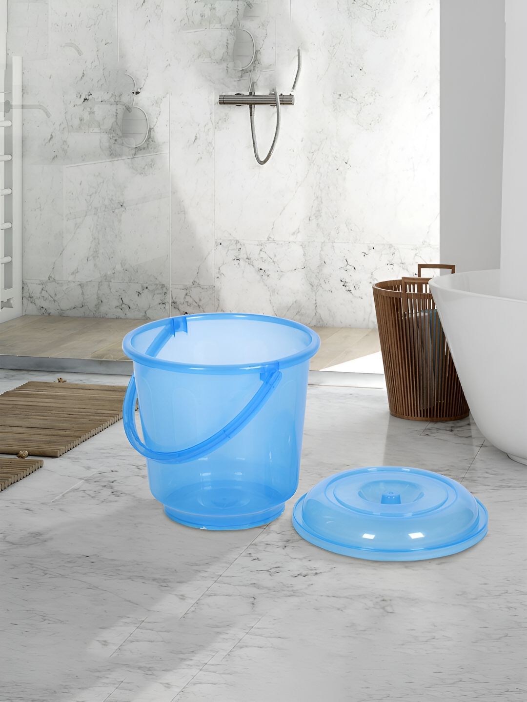 Kuber Industries Blue & Orange 2 Pieces Bath Accessories Set
