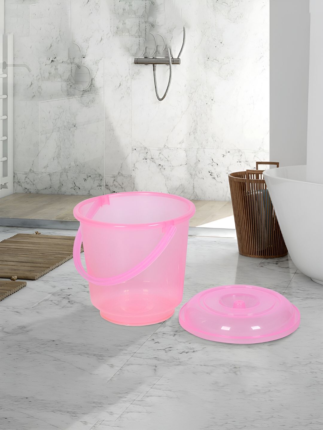Kuber Industries Pink & Orange 4 Pieces Bath Accessories Set