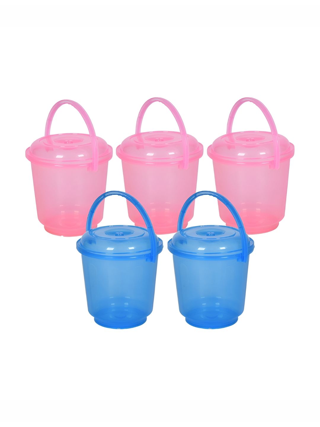 Kuber Industries Blue & Pink 5 Pieces Bath Accessories Set