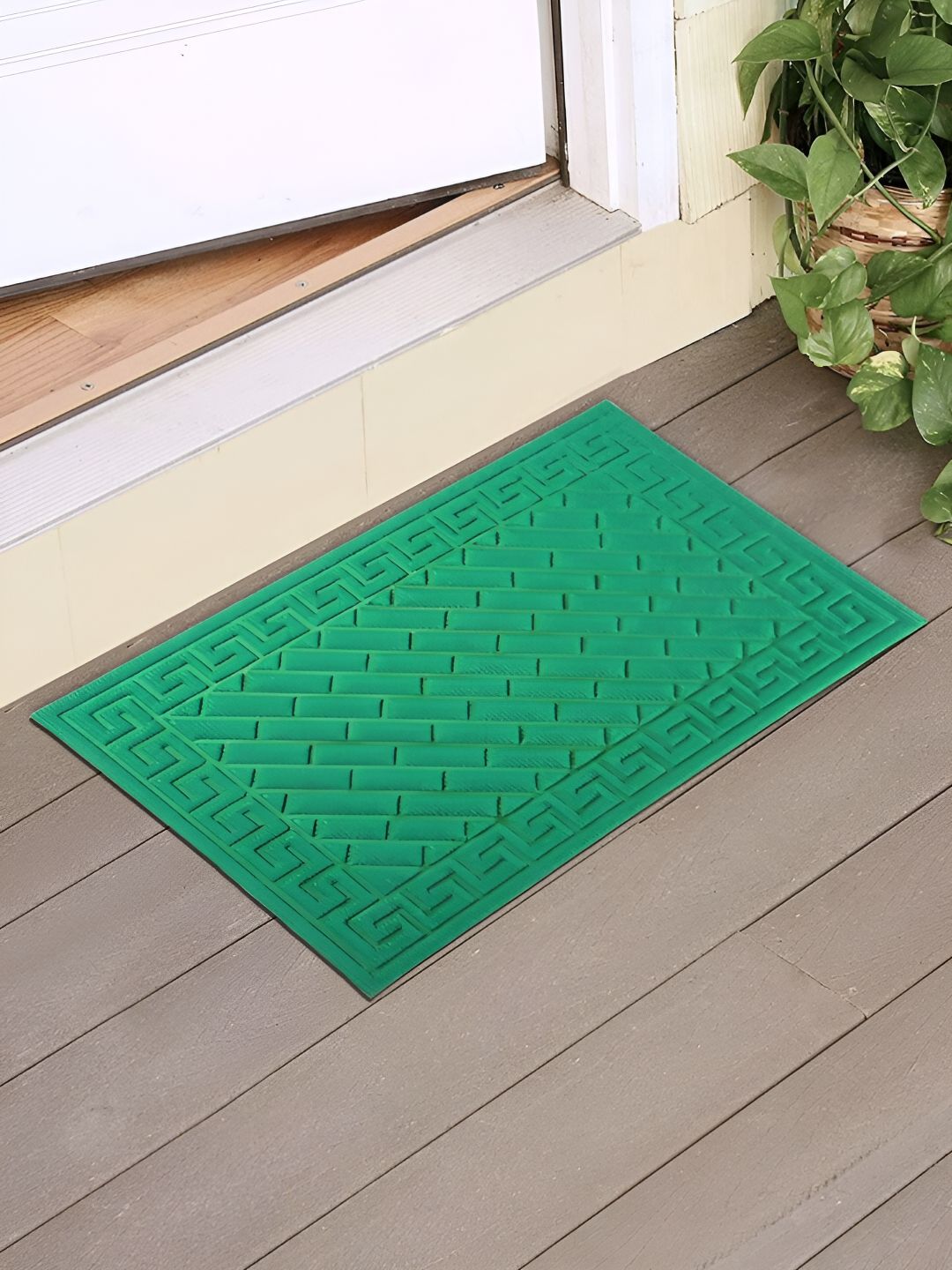 HOKIPO Green Textured Anti-Skid Doormat