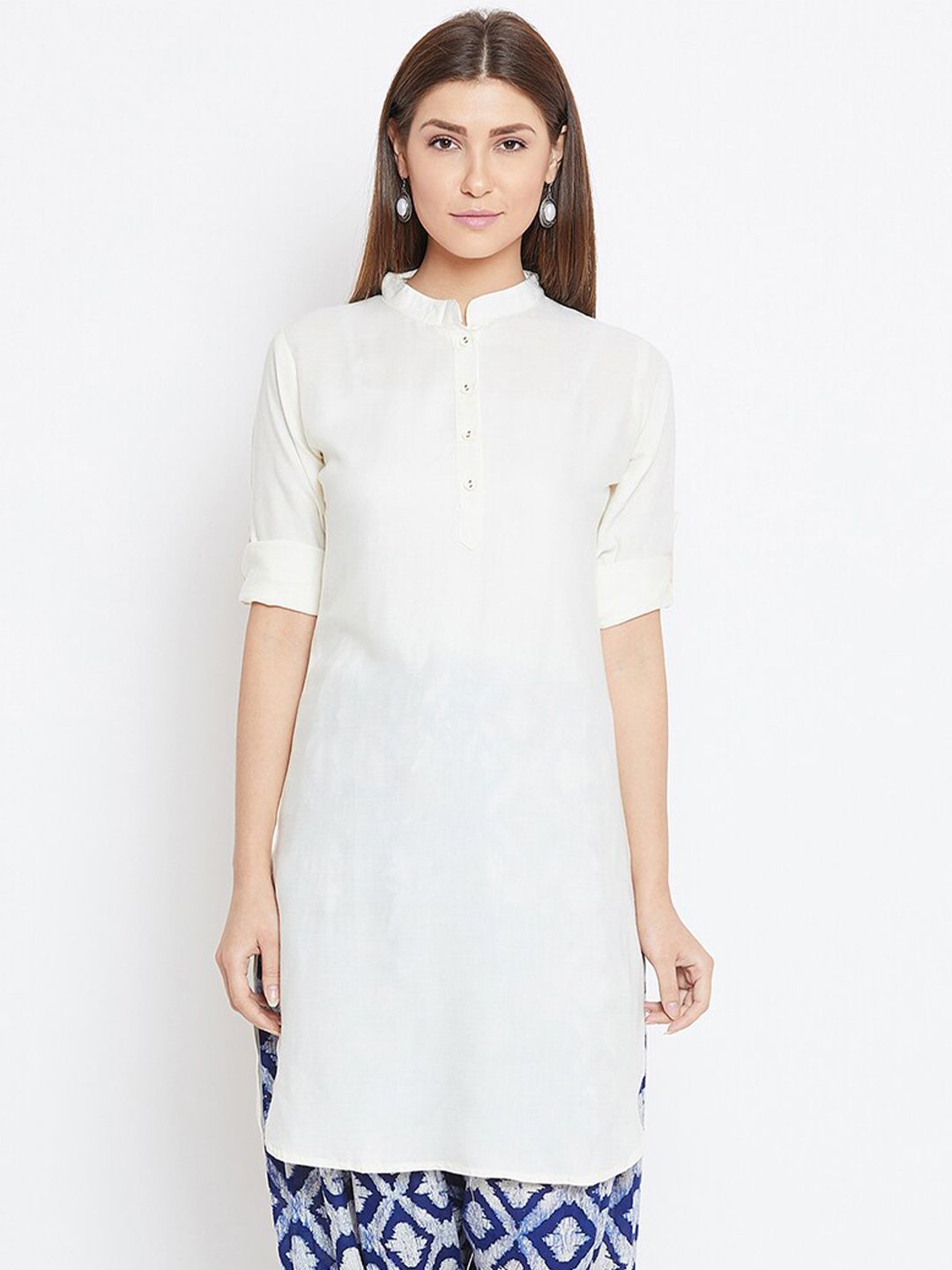 THE PAJAMA FACTORY Mandarin Collar Kurti