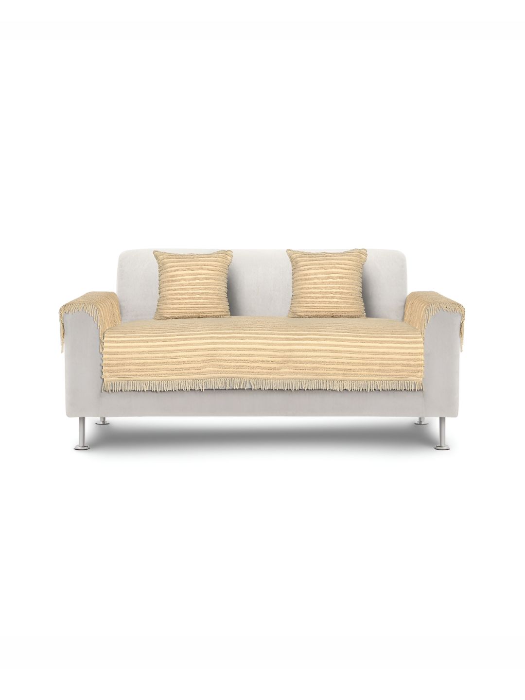 Saral Home Polyester 2 Seater Sofa Cover with Arms Cover and Cushion Cover-28x47In