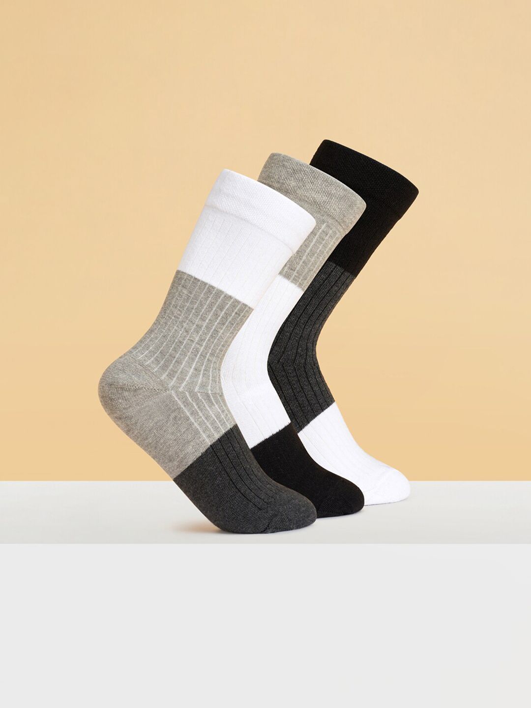 BYFORD by Pantaloons Men Pack Of 3 Colourblocked Calf-Length Socks