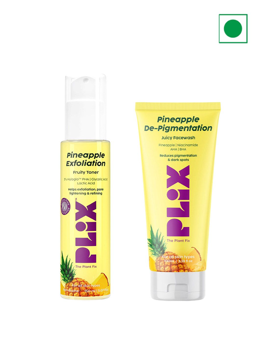 PLIX THE PLANT FIX Pineapple Clarifying Exfoliation Toner & Depigmentation Face Wash