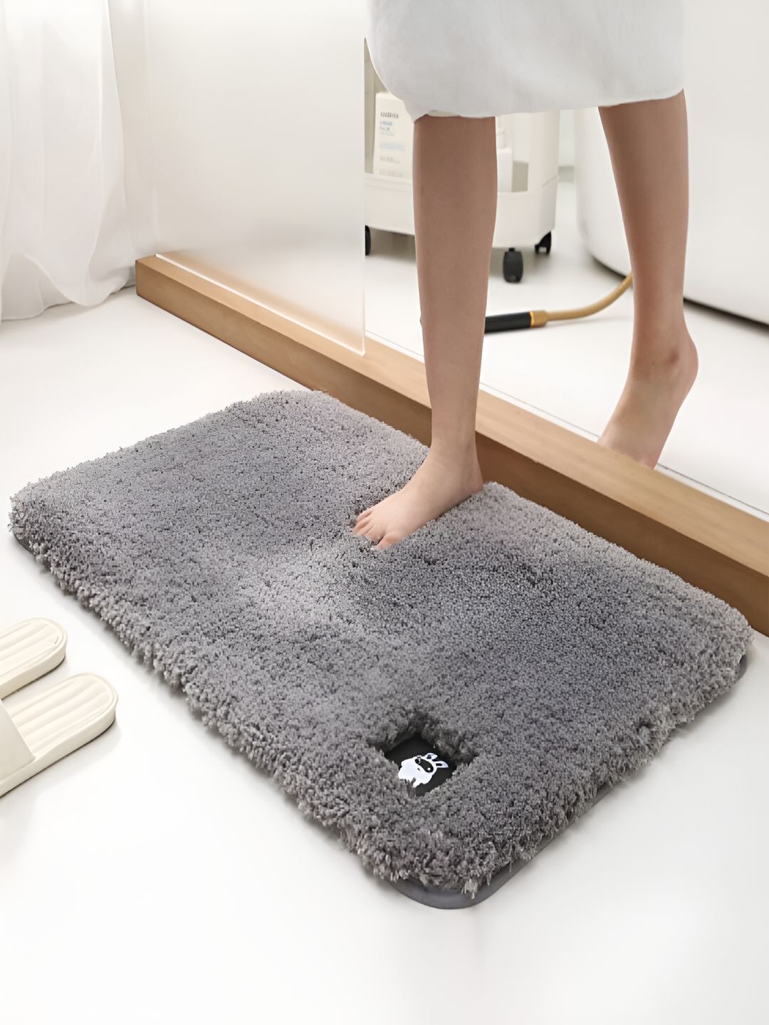HOKIPO Grey 2000 GSM Bath Rug