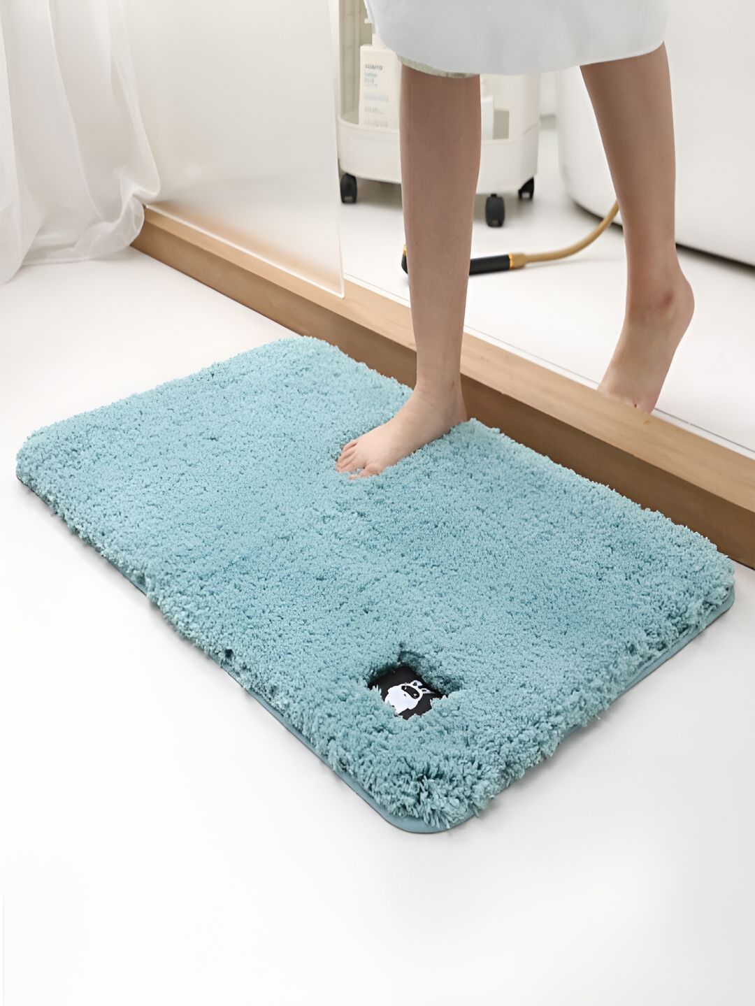 HOKIPO Blue 1960GSM Ultra Soft Shaggy Plush Bath Rug