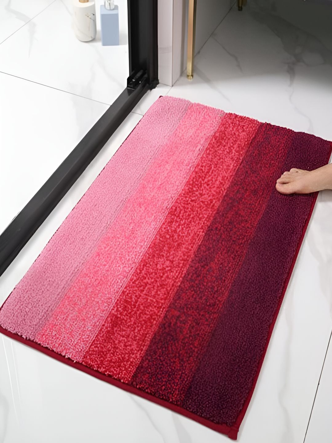 HOKIPO Red & Pink 1450 GSM Soft Microfiber Bath Rug