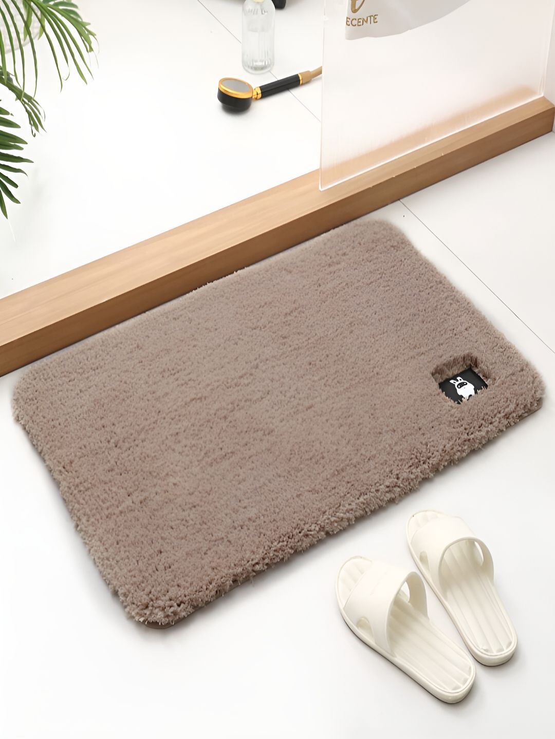 HOKIPO Brown 1960 GSM Shaggy Bath Rug