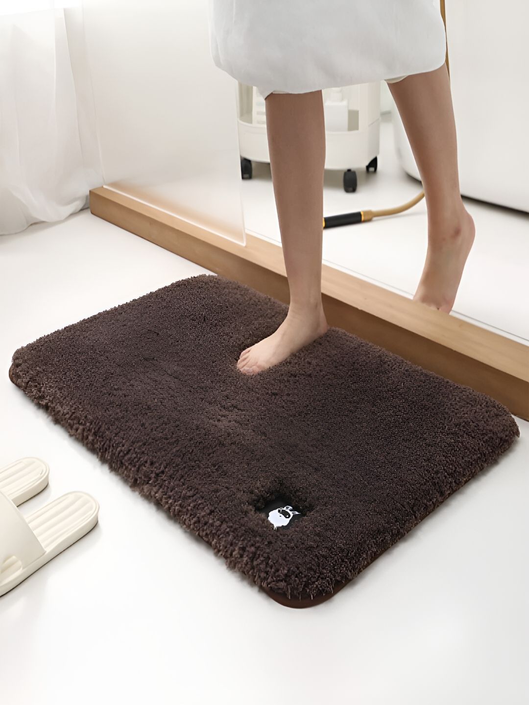 HOKIPO Brown Ultra Soft Shaggy 1800 GSM Microfibre Bath Rug