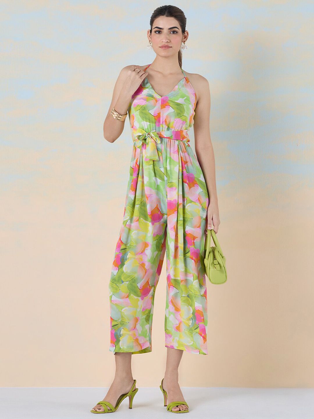 navyasa by liva Printed Liva Basic Jumpsuit