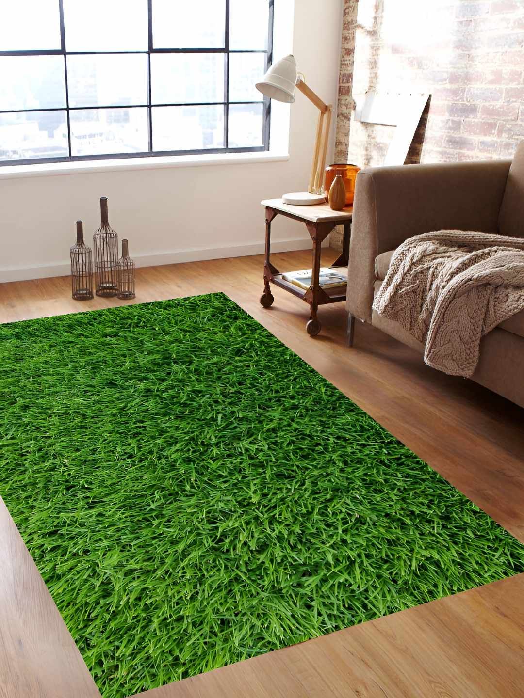 REVEXO Green UV-Resistant Artificial Grass Floor Mat deal from myntra