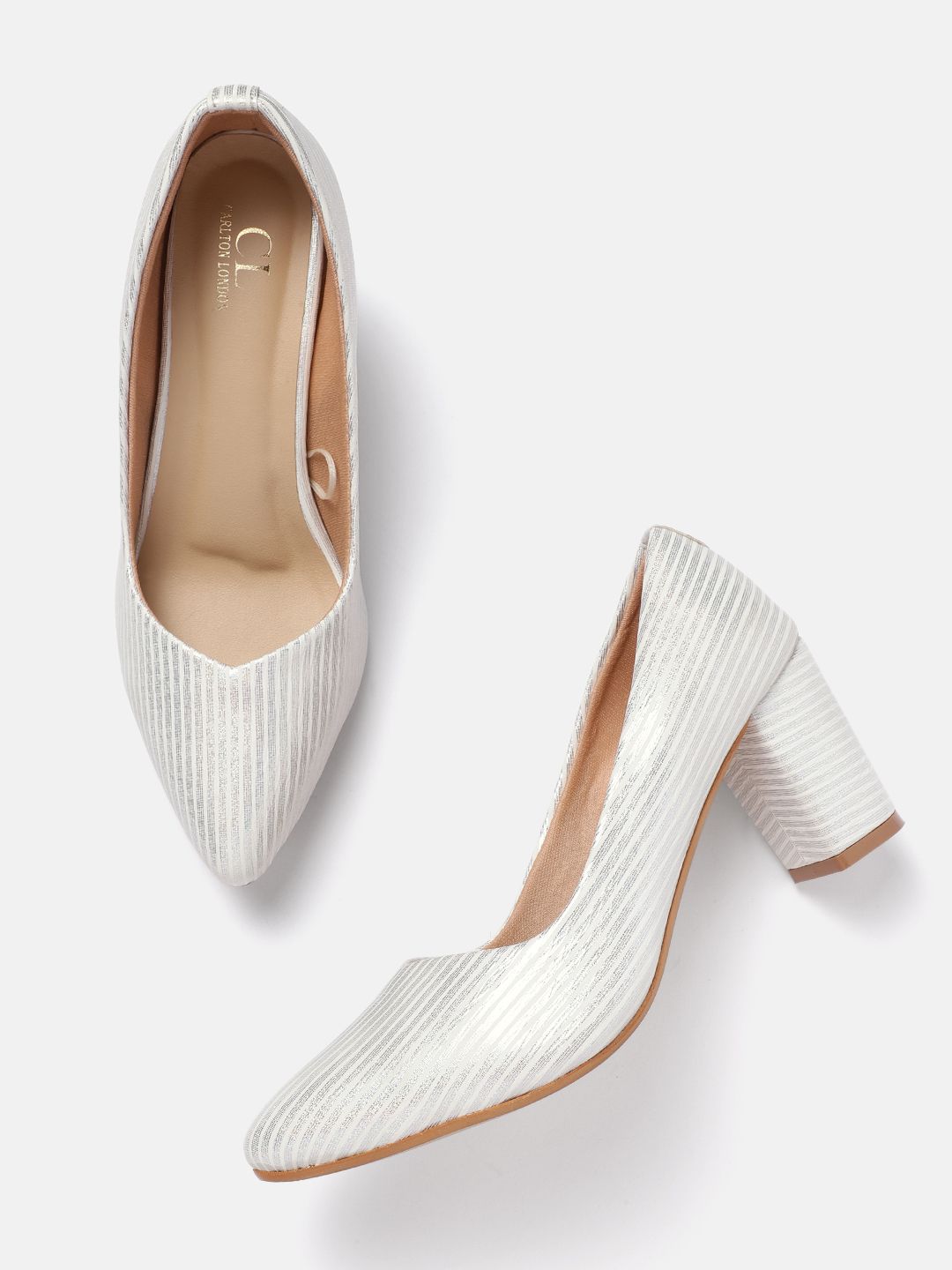 Carlton London Striped Block Heel Pumps