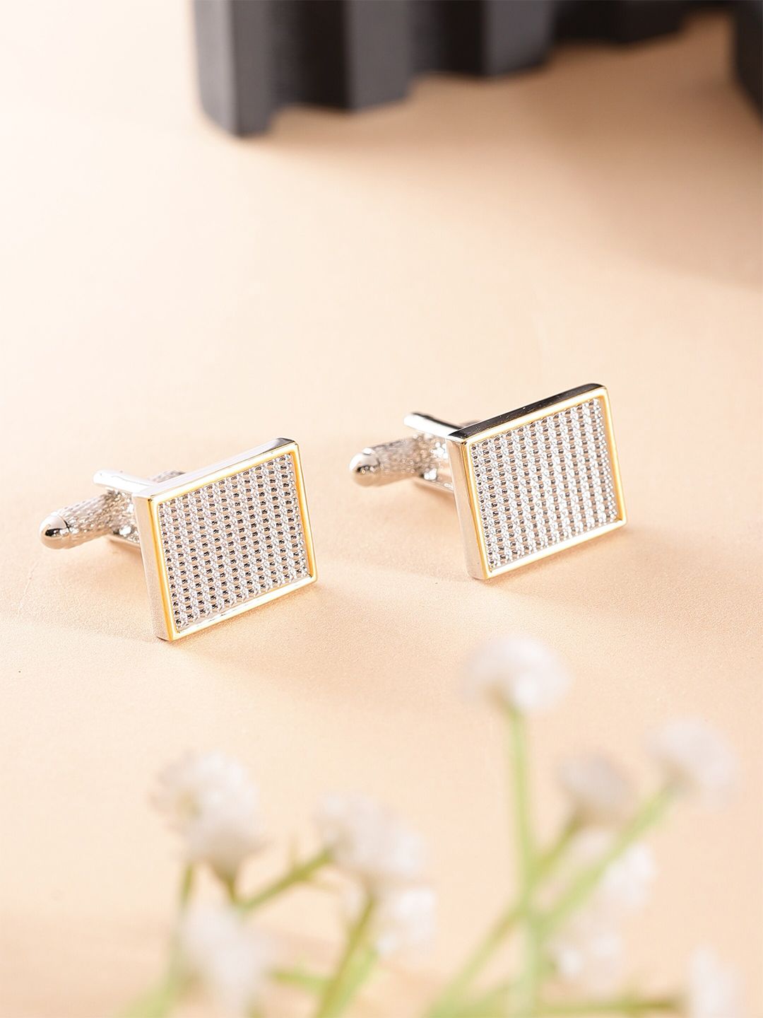 Alvaro Castagnino Men Textured Square Cufflinks