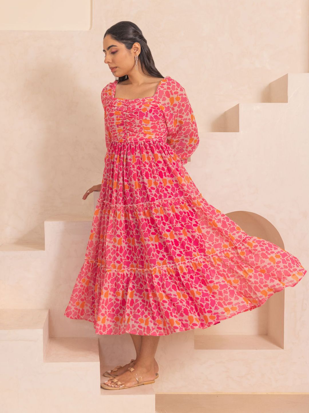 Buy Polago Clothing Floral Printed Georgette A-Line Dress - Dresses for  Women 29117602 | Myntra