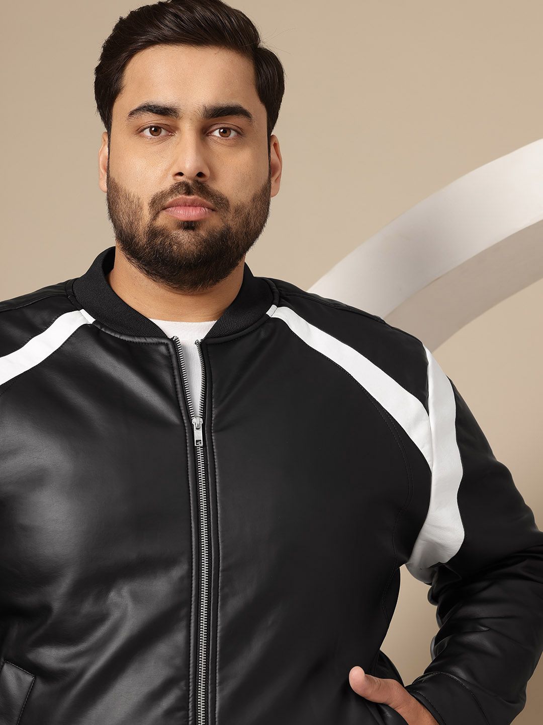 Buy Sztori Plus-Size Faux Leather Bomber Jacket - Jackets for Men