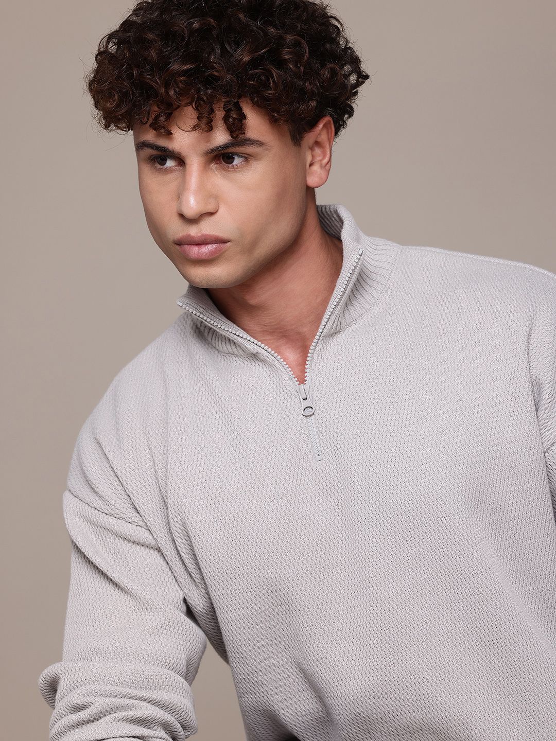 The Roadster Lifestyle Co. Textured Half Zipper Pullover