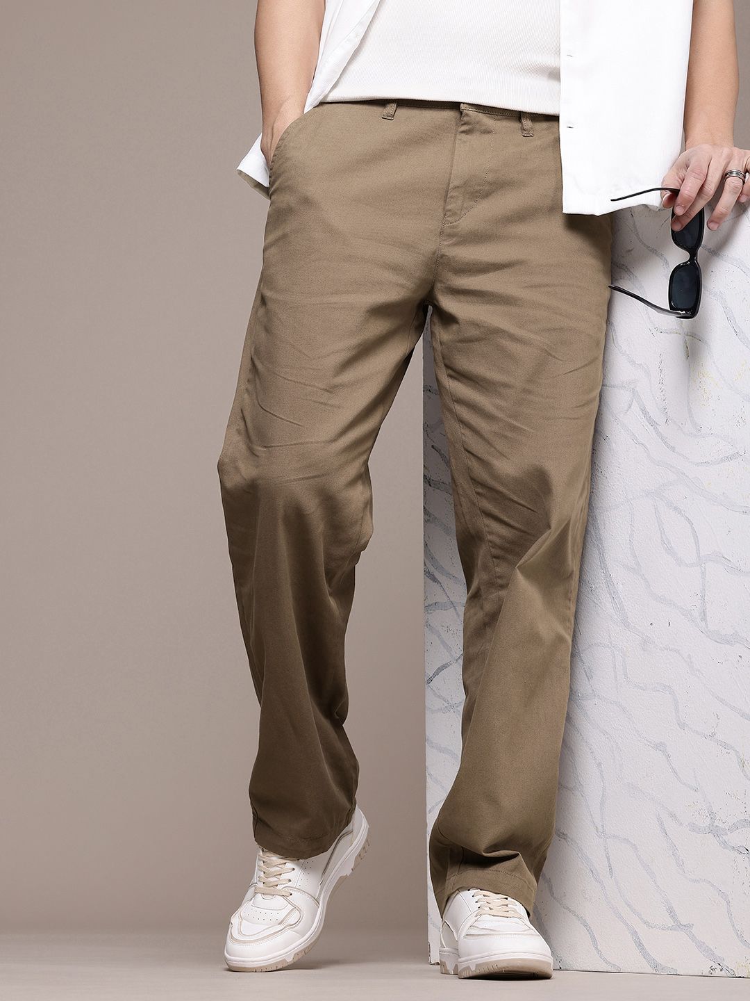 The Roadster Life Co. Men Pure Cotton Chinos Trousers