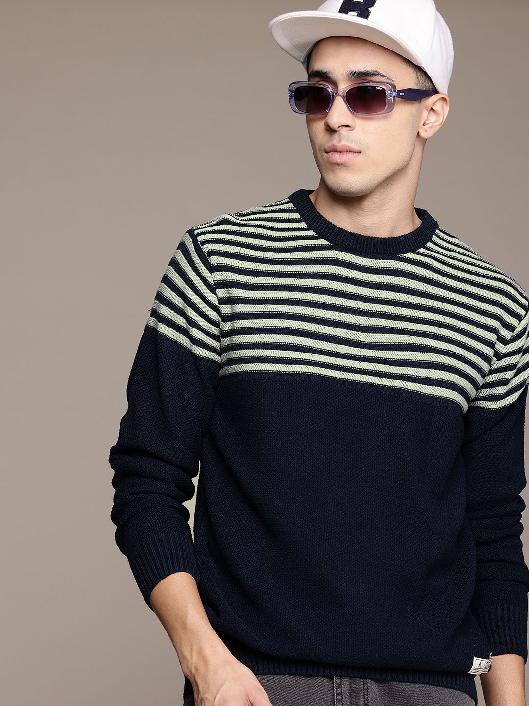 The Roadster Lifestyle Co. Striped Acrylic Pullover