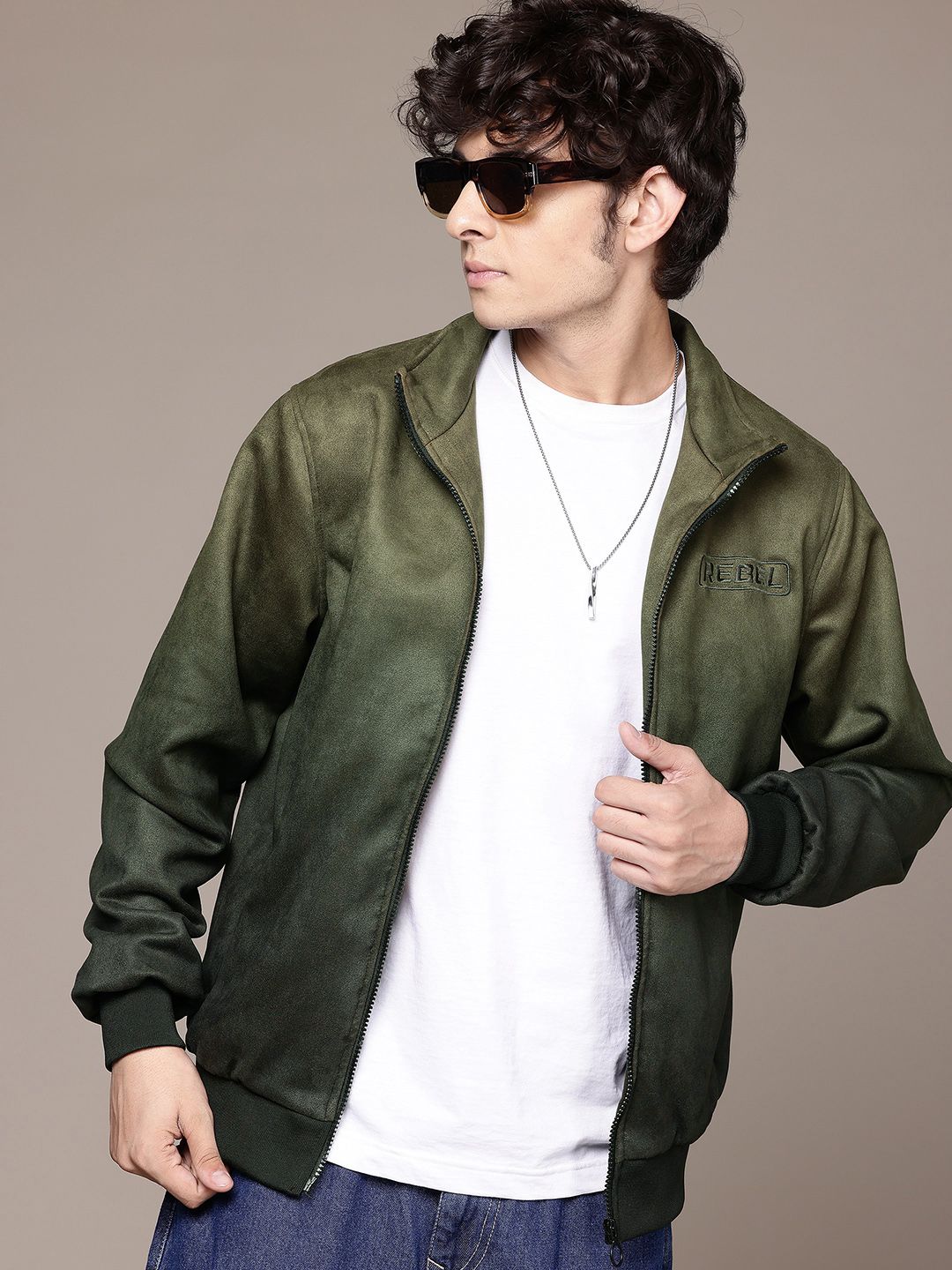 The Roadster Lifestyle Co. Suede Finish Bomber Jacket