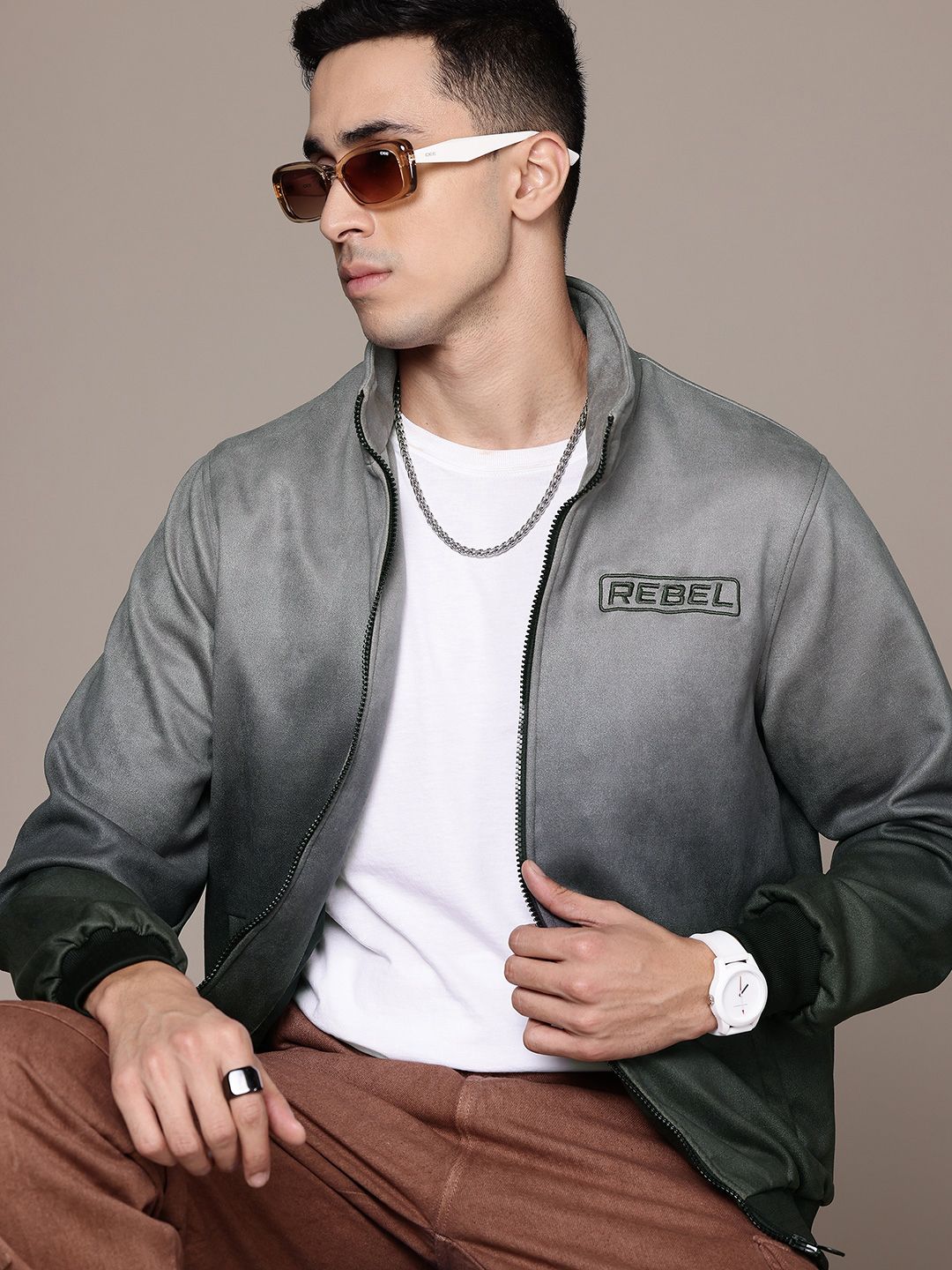 The Roadster Life Co. Stand Collar Ombre Tailored Jacket