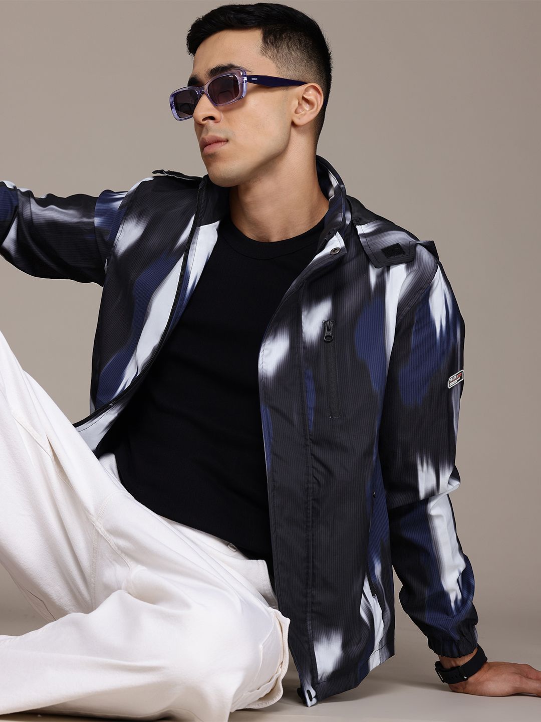 The Roadster Lifestyle Co. Printed Hooded Jacket