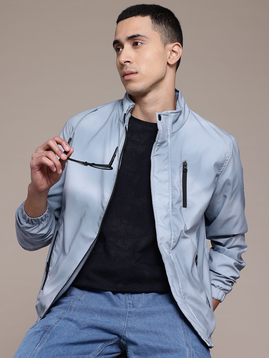 The Roadster Lifestyle Co. Mock Collar Tailored Jacket