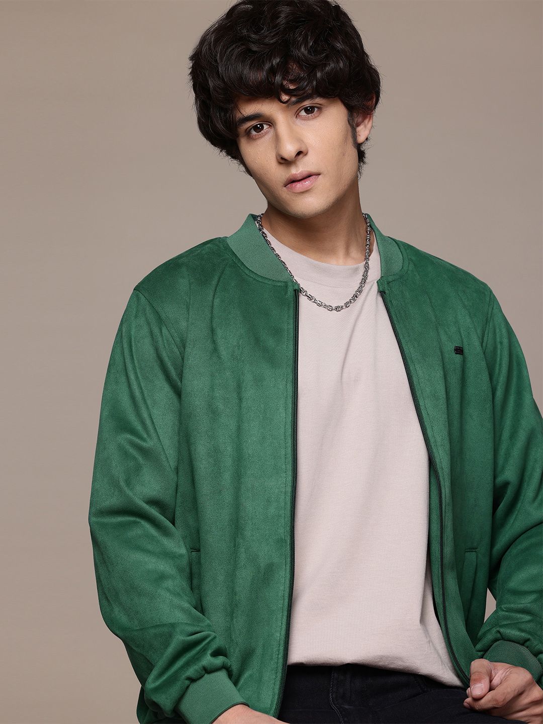 The Roadster Lifestyle Co. Suede-Finish Bomber Jacket